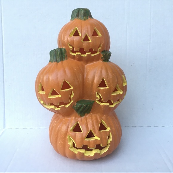 Foam Blowmold pumpkin stack Halloween decor